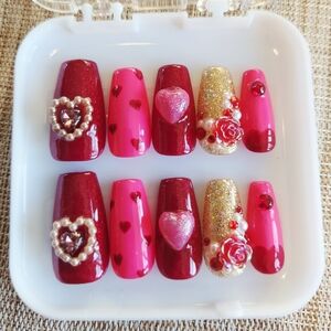 8. Be My Valentine Press On Nails